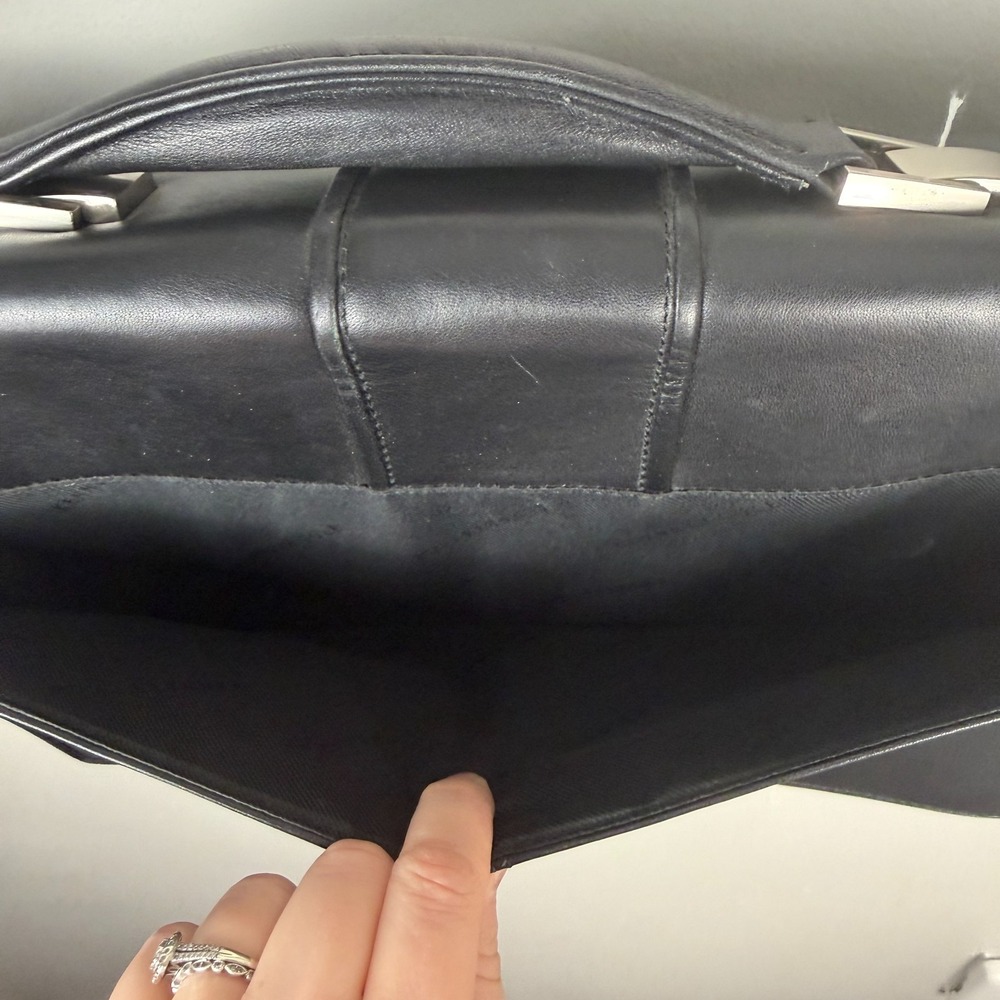 Kenneth Cole Laptop Bag Men's Black Leather Portfolio Lock Classic Top Handle - Picture 3 of 16